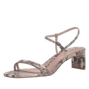 NEW STEVEN by Steve Madden Oceana Snake Embossed Leather Heeled Sandal Sz. 6